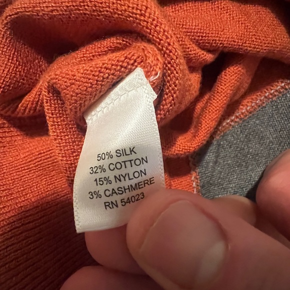 Banana Republic Argyle V- Neck Sweater - Orange/Grey - L - Picture 3 of 5